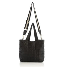 Load image into Gallery viewer, Quilted Nylon Tote (Tan, Black)