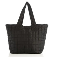 Load image into Gallery viewer, Quilted Nylon Tote (Tan, Black)