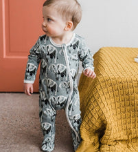 Load image into Gallery viewer, Milkbarn Orange Giraffe Bamboo Zipper Footed Romper