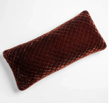 Load image into Gallery viewer, Bella Notte Linens Silk Velvet Quilted Lumbar Throw Pillow, 16" x 36"