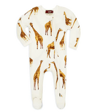 Load image into Gallery viewer, Milkbarn Orange Giraffe Bamboo Zipper Footed Romper