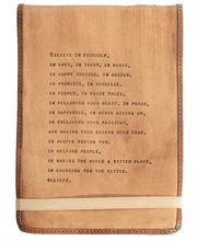 Load image into Gallery viewer, Leather Journal Embossed with Quote, 7" x 9"