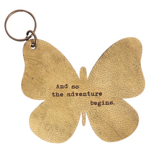 Load image into Gallery viewer, Butterfly Quote Leather Keychain