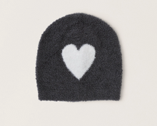 Load image into Gallery viewer, Barefoot Dreams CozyChic Lite Infant Heart Beanie (Carbon, Pink)
