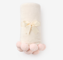 Load image into Gallery viewer, Elegant Baby Pom Pom Baby Blanket (Pink, Blue)