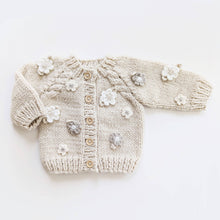 Load image into Gallery viewer, Flower Cardigan Sweater, Natural