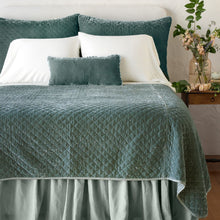 Load image into Gallery viewer, Bella Notte Linens Silk Velvet Quilted Coverlet