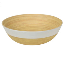 Load image into Gallery viewer, Bamboo Classic Large Serving Bowl (White, Blue)
