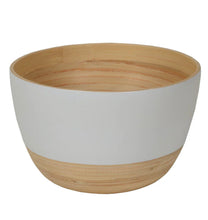 Load image into Gallery viewer, Bamboo Large Serving Bowl (White, Blue)
