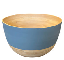 Load image into Gallery viewer, Bamboo Large Serving Bowl (White, Blue)
