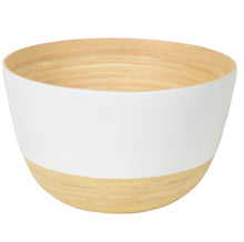 Load image into Gallery viewer, Bamboo Large Mixing Bowl (White, Blue)
