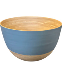 Load image into Gallery viewer, Bamboo Large Mixing Bowl (White, Blue)
