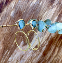 Load image into Gallery viewer, Emilie Shapiro Guardian Hoops Earring, Aquamarine
