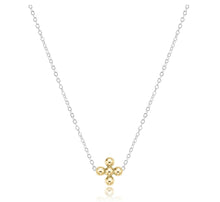 Load image into Gallery viewer, Enewton Classic Beaded Signature Cross Necklace, Mixed Metal 16"
