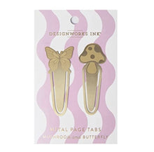 Load image into Gallery viewer, Metal Page Tabs, Mushroom + Butterfly
