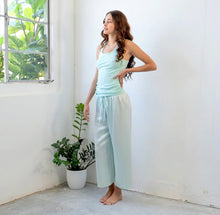 Load image into Gallery viewer, PJ Harlow Jolie Capri Satin Pant (Pearl, Blush, Morning Blue)

