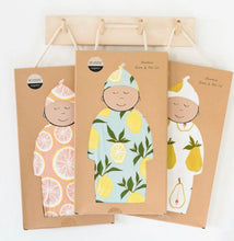 Load image into Gallery viewer, Milkbarn Newborn Gown &amp; Hat Set, Vintage Trailers
