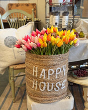 Load image into Gallery viewer, Happy House Large Jute Basket
