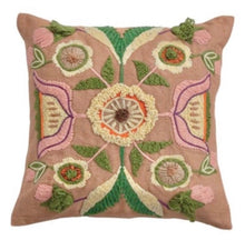Load image into Gallery viewer, Indoor/Outdoor Embroidered Floral Pillow
