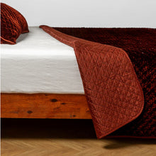 Load image into Gallery viewer, Bella Notte Linens Silk Velvet Quilted Coverlet
