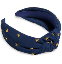Load image into Gallery viewer, Knotted Headbands (Navy, Red/White Stripe)
