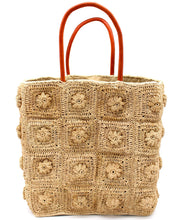Load image into Gallery viewer, Flower Power Crochet Straw Basket Bag
