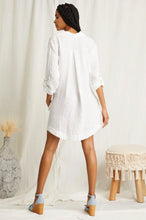 Load image into Gallery viewer, Abril Linen Tunic (White, Beige)
