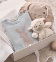 Load image into Gallery viewer, Pale Blue Bunny Knit Shortall Romper
