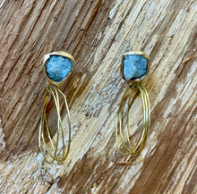 Load image into Gallery viewer, Emilie Shapiro Guardian Hoops Earring, Aquamarine
