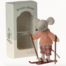 Load image into Gallery viewer, Maileg Winter Mouse With Ski Set, Big Sister
