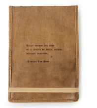 Load image into Gallery viewer, Leather Journal Embossed with Quote,  7" x 9"
