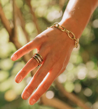 Load image into Gallery viewer, Waxing Poetic Riff Ring, Sterling Silver and Brass
