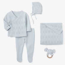 Load image into Gallery viewer, Elegant Baby Take Me Home Layette Set + Blanket (Pink or Blue)
