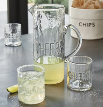 Load image into Gallery viewer, Cheers Hammered Glass Pitcher
