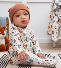 Load image into Gallery viewer, Woodland Pals Baby Zipper Footed Romper
