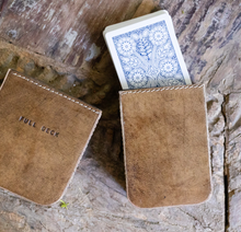 Load image into Gallery viewer, Brown Leather Card Case with Playing Cards

