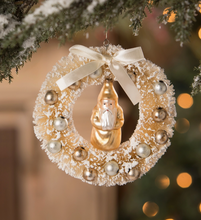 Load image into Gallery viewer, Santa Wreath Ornament (Red/Green, Gold/White)
