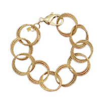 Load image into Gallery viewer, Cristina V Etched Circle Chain Bracelet
