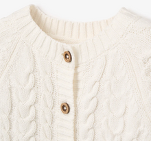 Load image into Gallery viewer, Elegant Baby Cable Knit Cardigan (White, Pink)
