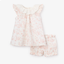 Load image into Gallery viewer, Elegant Baby Swan Toile Dress + Bloomer
