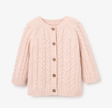 Load image into Gallery viewer, Elegant Baby Cable Knit Cardigan (White, Pink)
