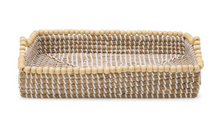 Load image into Gallery viewer, Natural Seagrass Serving Tray with Wooden Bead Accents, 3 Sizes
