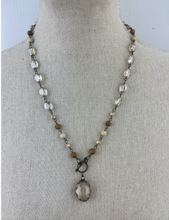 Load image into Gallery viewer, Beaded Crystal Necklace with Oval Crystal Drop
