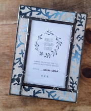 Load image into Gallery viewer, Hand Blocked Linen Indigo Frame - 4x6
