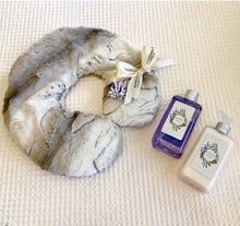 Load image into Gallery viewer, Lavender Faux Fur Neck Pillow, Angora
