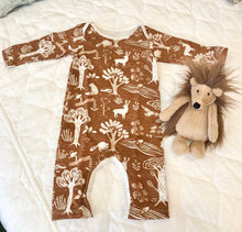 Load image into Gallery viewer, Organic Cotton Long Sleeve Romper - In the Forest
