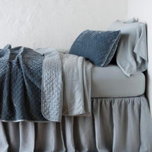 Load image into Gallery viewer, IN STOCK Bella Notte Linens Silk Velvet Quilted Throw Blanket (Pearl, Midnight, White)
