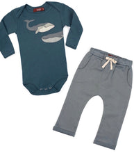 Load image into Gallery viewer, Milkbarn Whale Organic Applique Long Sleeve Onesie
