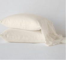 Load image into Gallery viewer, IN STOCK Bella Notte Linens Linen Whisper Pillowcase (White, Parchment)
