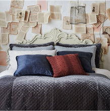 Load image into Gallery viewer, IN STOCK Bella Notte Linens Silk Velvet Quilted Throw Blanket (Pearl, Midnight, White)
